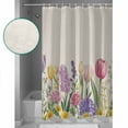 thumbnail image 3 of Summer Flower Plant Watercolor Shower Curtain for Bathroom, Farm Wildflower Retro Linen Waterproof Shower Curtains Washable Quick Dry with Hooks Bathtub Curtains 60x72 IN, 3 of 7