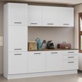 thumbnail image 2 of Madesa Ensemble d'Armoires de Rangement de Garage 94 Po L avec 8 Portes, Multiples Compartiments et 3 Tiroirs, Organisation Modulaire, Garde-Manger, Base, Armoire, Placard - Blanc, 2 of 11