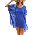 thumbnail image 2 of HAJWOH Womens Chiffon Bikini Cover Up Summer Chiffon Tassel Beach Bathing Suit Swimwear Bikini Dress Loose Casual Coverup, 2 of 4