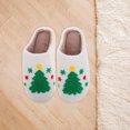 thumbnail image 3 of 1 par de pantuflas navideñas con diseño de árbol de Navidad, cómodas y acogedoras para interiores, para mujeres y hombres, cálidas, antideslizantes y peludas, ideales para las vacaciones de invierno., 3 of 6