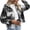 Black, variant on Womens Plaid Flannel Hooded Dressy Casual Drawstring Button Down Cropped Shacket Comfort Loose Fit Jacket Outerwear with Pockets