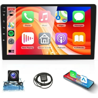 Podofo Android 15.0 Car Stereo Double Din Wireless Carplay Android Auto,  9 Inch Touchscreen Car Radio 2 Din with GPS Navigation Bluetooth FM HiFi WiFi USB   AHD Backup Camera
