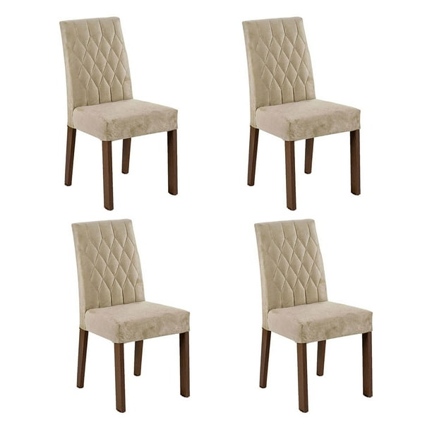 Kit 4 Sillas para Comedor 4256 Madesa Color Crema