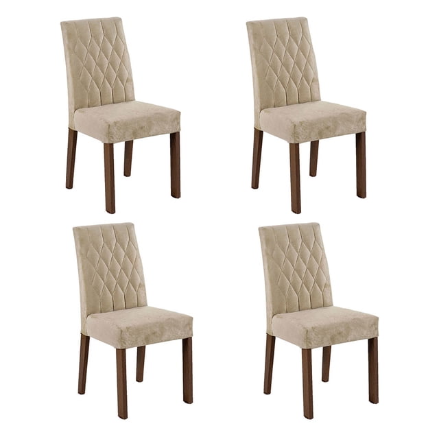 Kit 4 Sillas para Comedor 4256 Madesa Color Crema