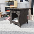 thumbnail image 4 of MeetLeisure Patio End Table, Wicker Side Table and Cat Bed with A Cushion for Cats, 4 of 8