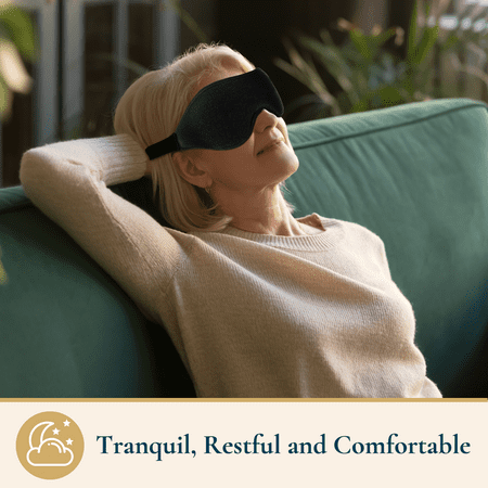 ComfiTime 3D Sleep Mask for Women, Men & Kids, 100% Blackout Weighted Eye Mask for Sleeping , Memory Foam Sleeping Eye Covers for Adult, Contour Blindfold Eye Blinder, Night Mask w/ Nose Baffle,Black
