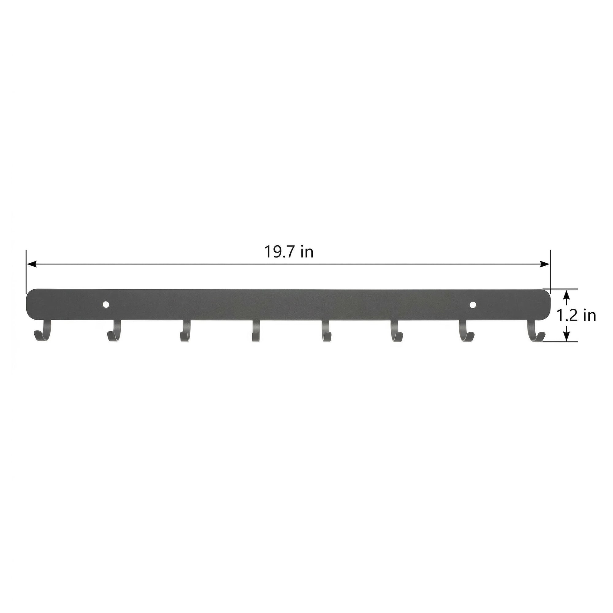 Unique Bargains Coat Rack Wall Mount Metal 8 Hooks Hat Rack for Entryway Bathroom Gray
