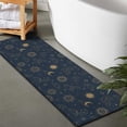 thumbnail image 2 of Dark Blue Sun Moon Cloud Star Pattern Bathroom Rugs Mat,Non Slip Microfiber Bathroom Rug,Rubber Backing,Soft Bathroom Mats for Bathroom Floor,Tub and Shower,47x17in(120x43cm), 2 of 5