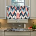thumbnail image 2 of Yayeee Kitchen Curtains Tier Pair Light Filtering 27"x36" Rod Pocket Short Cafe Window Panel, Pink Geometric, 2 of 7