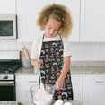 thumbnail image 2 of Colorful Games Symbol Black Pattern Kids Aprons for Girls and Boys,Adjustable Neck Strap Toddler Aprons for Kids Cooking Baking, 2 of 2