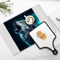 thumbnail image 4 of BaHomeck placemats Set of 4 Fantasy Art Of Angry Wolf Howling In The Night Cotton Linen rectangle Placemats for Kitchen Dining Table Indoor,Outdoor,18*12inch, 4 of 4