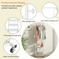 thumbnail image 4 of Heavy Duty Clothing Rack with Wheels,Modern Garment Rack with 3 Metal Shelves, 71.8Inches Display Rack for Hanging Clothes, Hanging Rod for Small Spaces,White, 4 of 12