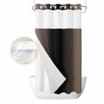 thumbnail image 2 of Brown Black Ombre No Hook Shower Curtain Waterproof, Bathroom Curtains with Snap in Liners and See Through Top Window, Modern Gradient Abstract Art Hotel Style Bathtub Curtains Shower 54"Wx78"L, 2 of 8