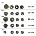 thumbnail image 4 of 100 Piece/set 10-17mm Snap Button Fastener Set Buttons Kit for Jacket Shoes Waistband Boots Copper Press Stud Sewing Accessory Gold, 4 of 7