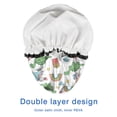 thumbnail image 4 of Shower Caps,White Cartoon Dinosaurs Unicorns Pattern Waterproof Shower Cap for Women 4 Pieces,Double Reusable Hair Cover for Shower PEVA Elastic Stretch Hem, 4 of 7