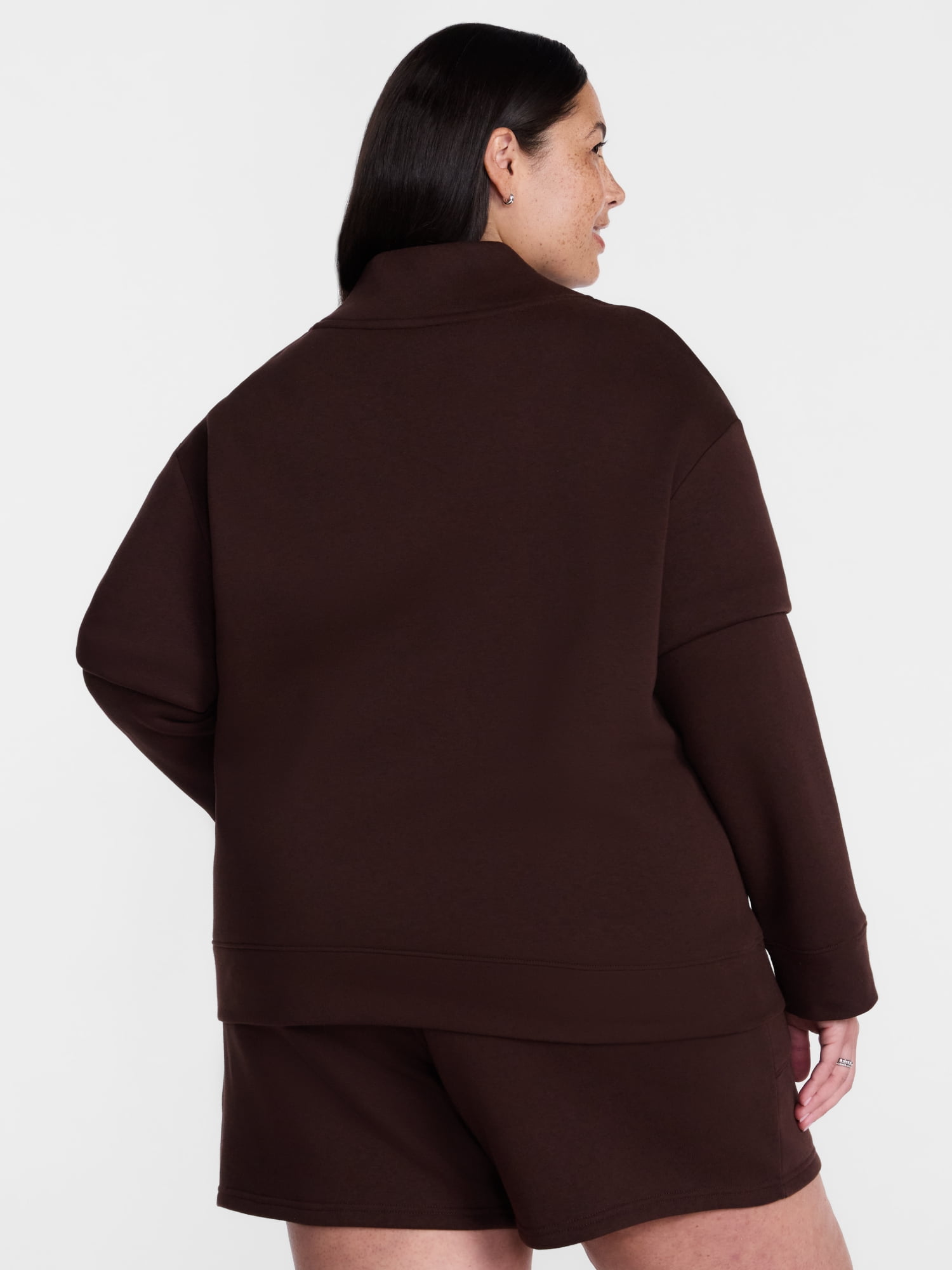 Terra & Sky Women's Plus Fleece Cowl Neck Sweatshirt, Sizes 0X-5X