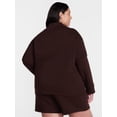 thumbnail image 3 of Terra & Sky Women's Plus Fleece Cowl Neck Sweatshirt, Sizes 0X-5X, 3 of 5