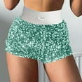thumbnail image 2 of MOJOGO High Waist Hotpants for Women Sparkly Sequin Mini Shorts Trendy Summer Outfits for Club Party Light Blue S, 2 of 9