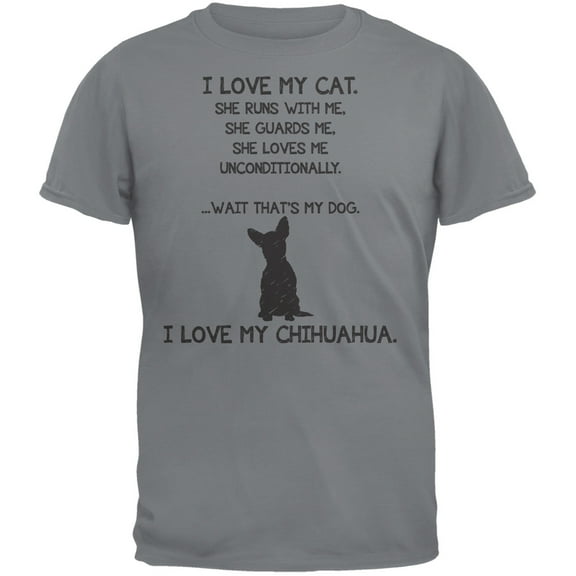 I Love My Chihuahua Girl Gravel Grey Adult T-Shirt - 2X-Large