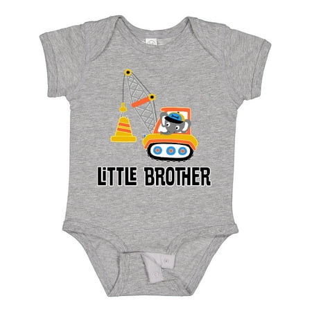 

Inktastic Little Brother Construction Truck Boys Boys Baby Bodysuit