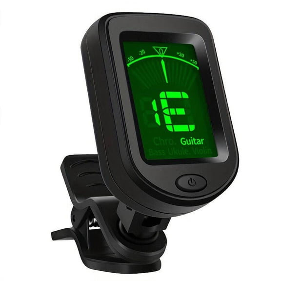 Digital Chromatic Clip-On Tuner LCD Guitar Acoustic Electric -BATTERY INCLUDED