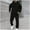 Black 09219, variant on OWMEOT Men's Big and Tall Tracksuit 2 Piece Hoodie Sweatsuit Sets Solid Color Hooded Pullover Tops Matching Joggers Athletic Suits