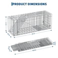 thumbnail image 4 of Live Animal Trap Cage for Raccoons, Stray Cats, Rabbits, Skunks, Groundhogs – Large Humane 2-Door Collapsible Steel with Sensitive Trigger & Carry Handle, 4 of 8