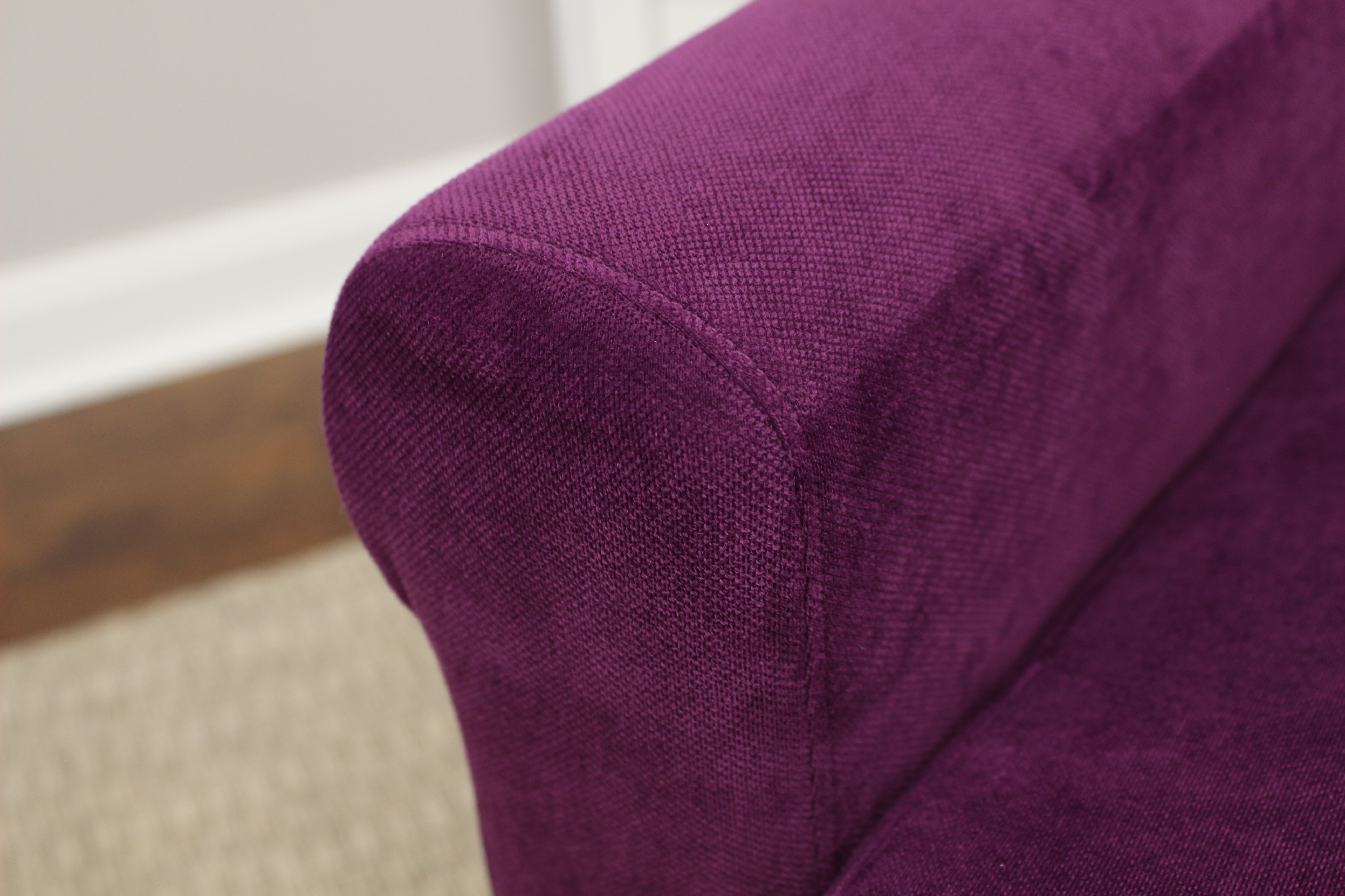 Fox Hill Trading Ellis Rolled Arm Lounge Chair, Purple