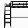 thumbnail image 4 of Harper & Bright Designs Metal Heavy Duty Loft Bed with Desk, Black Twin Size Loft Bed Frame with Stairs for Bedroom Dorm Room or Guestroom, No Box Spring Needed, 4 of 11