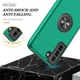 thumbnail image 5 of Galaxy S21 Plus Case for Samsung Galaxy S21 Plus Case  Grade Shockproof Built-in Ring Holder Kickstand Car Mount  Heavy Duty Protective Case for Galaxy S21+ Plus Phone Case (Dark Green), 5 of 15