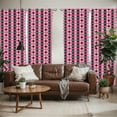 thumbnail image 2 of Ambesonne Pink Grey Window Curtains, Diamonds and Lozenges, Each 28" W x 95" L, Pale Pink Black Grey, 2 of 5