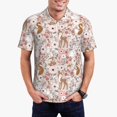 thumbnail image 1 of Fotbe Autumn Floral Deer Pattern Men’s Golf Polo Shirt – Breathable Performance Golf Shirt with Button-Down Collar-3X-Large, 1 of 6