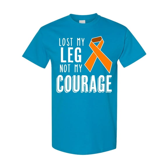 Inktastic Lost My Leg Not My Courage Limb Loss Awareness Orange Ribbon T-Shirt