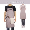 thumbnail image 5 of Work Apron for Chef, Barista, Horticulturist, Artist, Multiple Pockets, Adjustable, PlusSize, Gray, 5 of 6