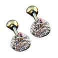 thumbnail image 1 of Ear Studs Anti-allergic Cubic Zirconia Stainless Steel 3 Prong Design Earrings For Daily Life, 1 of 5