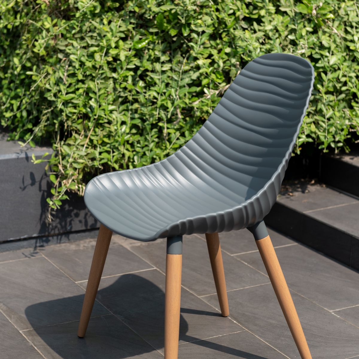 Amazonia Bolonia 4-piece, Recycled Resin & 100% FSC Certified Wood Teak Finish, Patio Chair Set