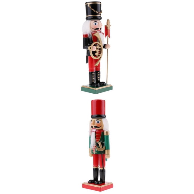 Juguete De De La Estatuilla Del Cascanueces De 2pcs 25cm Para El Ornamento De Del Niños