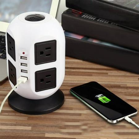 

Summer Savings Botrong Power Strip Surge Protector-Power Strip Tower With 4 USB Ports&8 Universal Socket Plugs 6.6 Feet Long Extension Cord-Universal Charging Station Vertical Socke on Clearance