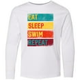 thumbnail image 3 of Inktastic Swimming Eat Sleep Swim Repeat Long Sleeve Youth T-Shirt, 3 of 5
