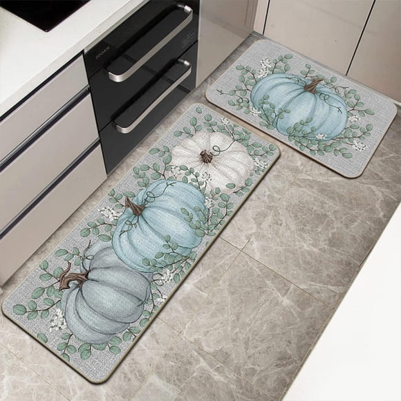 Juego de Dos Tapetes Decorativos de Calabaza Otoñales para Halloween y Acción de Gracias. Ideales para El Baño, La Cocina, El Porche, La Mesita de Noche o La Entrada.