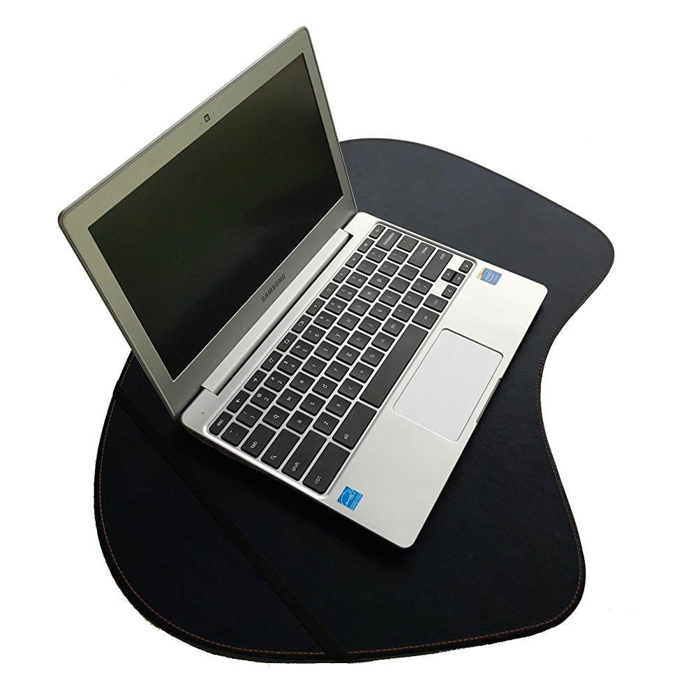 Black Faux Leather Lap Desk  with Hand Stitching for Laptop  