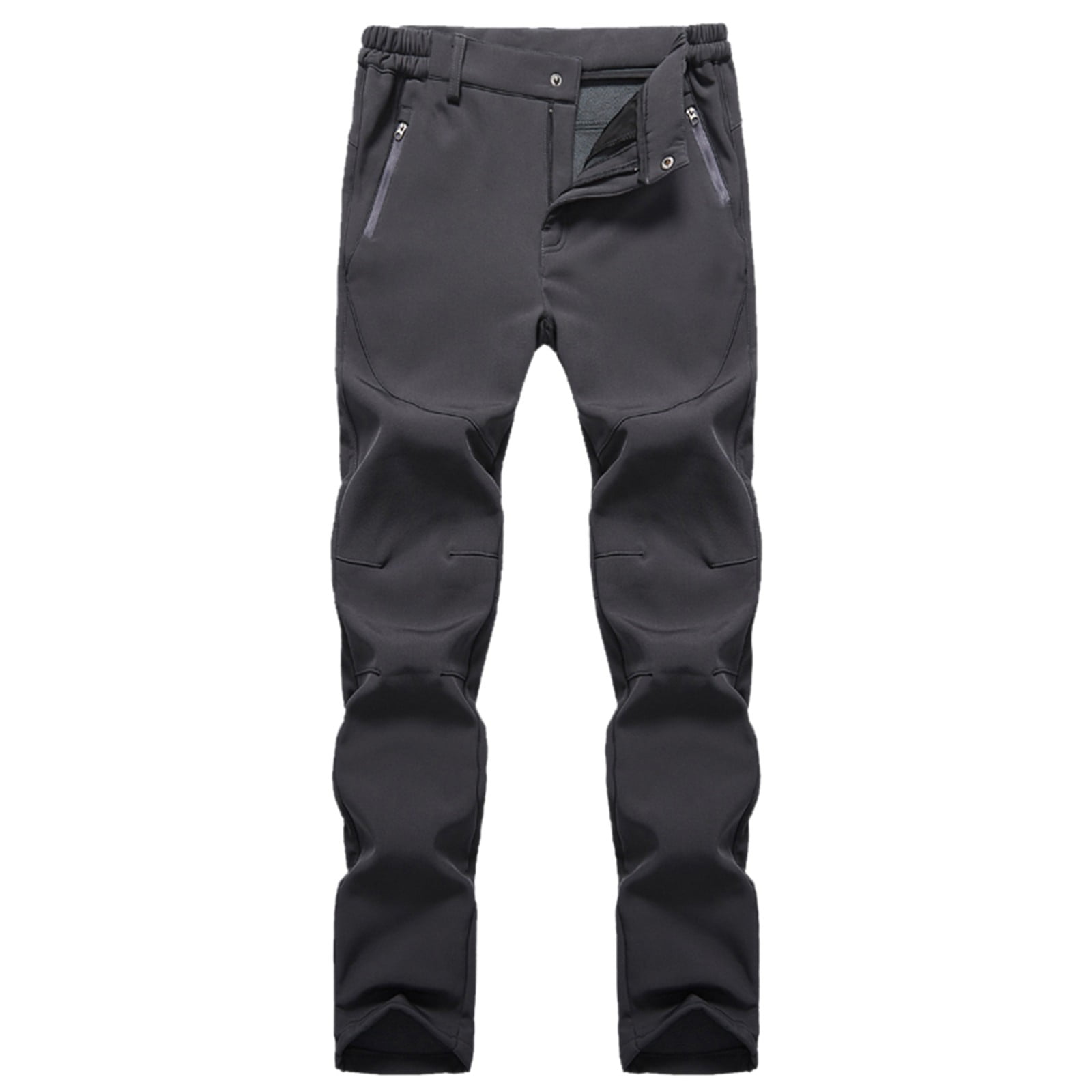 Shpwfbe Men's Pants Soild Color Hiking Trousers Windproof Trousers Warm