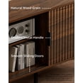 thumbnail image 6 of EYYTHUNG Fluted TV Stand with Sliding Doors, 47" Mid Century Storage Cabinet with Adjustable Shelf, Wooden Media TV Console Entertainment Center, Brown, 6 of 7