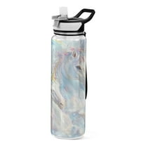 Qxltty Rainbow Unicorns Water Bottle 32 oz with Straw BPA Free Reusable Fitness Sport Bottle Perfect for Travel School Outdoors and Gym