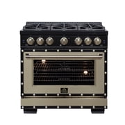 Forno Ambassador 36" Dual Fuel Range in Black, 6 Sealed Burners, 71,000 BTU, 5.2 Cu.Ft. convection Oven