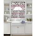 thumbnail image 3 of Dog Paw Swag Valance and Tier Curtains Set Pink Wood Grain Farmhouse Vintage Board Kitchen Curtains 3 Piece Set Rod Pocket Panels for Bedroom Cafe Swag Valances and 36 inches Tiers, 3 of 6