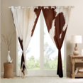 thumbnail image 4 of Cowhide Curtains Brown Beige Cow Printed 30%-50% Blackout Curtains,Wildlife Hair Curtains & Drapes Western Aztec Bedroom Curtains,Cowboy Cowgirl Window Treatments, 4 of 4