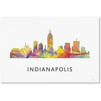 Trademark Fine Art 'Indianapolis Indiana Skyline WB-1' Canvas Art by Marlene Watson