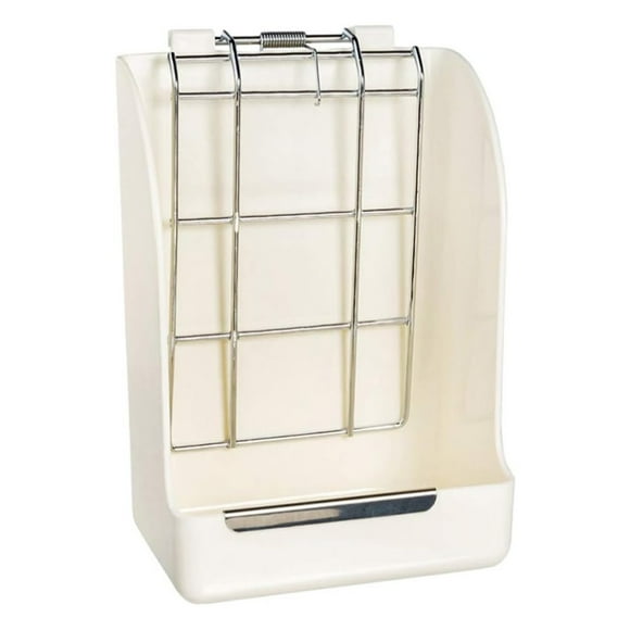 Hay Feeder for Rabbits, Hamster, Chinchilla, Indoor Food Dispenser, No Mess Hay Rack Manger for Small Animals, Hanging Alfalfa and Timothy Hay Dispenser, Guinea Pig Cage Accessories, White