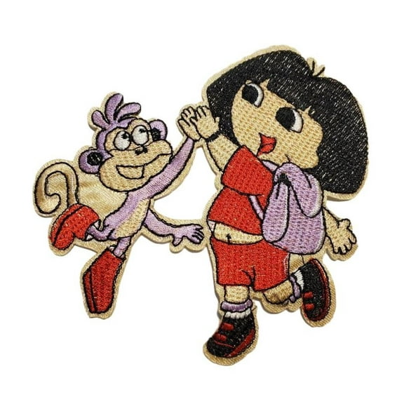 Dora The Explorer And Boots 4.5 Inches Tall Embroidered Iron On Patch